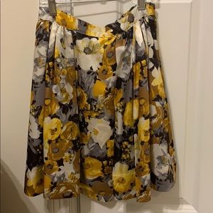 Crew cuts yellow floral silk skirt